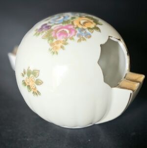 Arnart Antique Vintage Floral Porcelain Sphere Ashtray